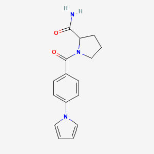 molecular formula C16H17N3O2 B5439953 1-[4-(1H-pyrrol-1-yl)benzoyl]prolinamide 