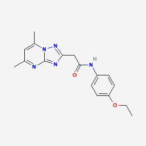 molecular formula C17H19N5O2 B5439956 2-(5,7-dimethyl[1,2,4]triazolo[1,5-a]pyrimidin-2-yl)-N-(4-ethoxyphenyl)acetamide 