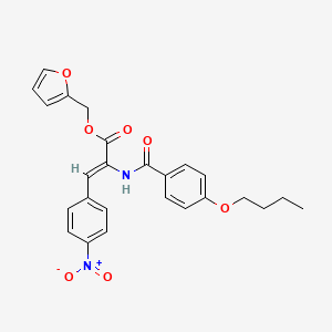 molecular formula C25H24N2O7 B5439982 2-furylmethyl 2-[(4-butoxybenzoyl)amino]-3-(4-nitrophenyl)acrylate 