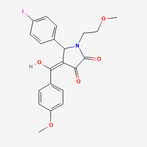 molecular formula C21H20INO5 B5439995 3-hydroxy-5-(4-iodophenyl)-4-(4-methoxybenzoyl)-1-(2-methoxyethyl)-1,5-dihydro-2H-pyrrol-2-one 