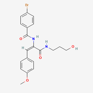 molecular formula C20H21BrN2O4 B5440011 4-bromo-N-[1-{[(3-hydroxypropyl)amino]carbonyl}-2-(4-methoxyphenyl)vinyl]benzamide 