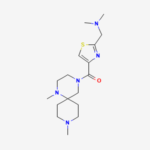 molecular formula C17H29N5OS B5440044 ({4-[(1,9-dimethyl-1,4,9-triazaspiro[5.5]undec-4-yl)carbonyl]-1,3-thiazol-2-yl}methyl)dimethylamine 