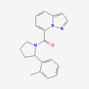 molecular formula C19H19N3O B5440062 7-{[2-(2-methylphenyl)pyrrolidin-1-yl]carbonyl}pyrazolo[1,5-a]pyridine 