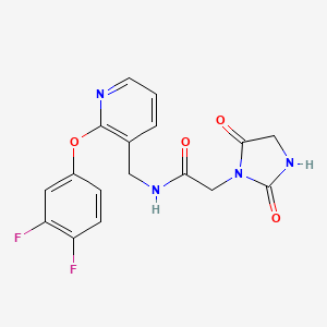 N-{[2-(3,4-difluorophenoxy)pyridin-3-yl]methyl}-2-(2,5-dioxoimidazolidin-1-yl)acetamide