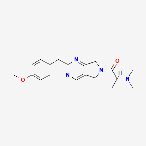 molecular formula C19H24N4O2 B5440097 1-[2-(4-methoxybenzyl)-5,7-dihydro-6H-pyrrolo[3,4-d]pyrimidin-6-yl]-N,N-dimethyl-1-oxopropan-2-amine 