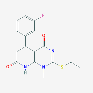 2-(ethylthio)-5-(3-fluorophenyl)-1-methyl-5,8-dihydropyrido[2,3-d]pyrimidine-4,7(1H,6H)-dione