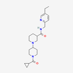 molecular formula C23H34N4O2 B5440110 1'-(cyclopropylcarbonyl)-N-[(5-ethylpyridin-2-yl)methyl]-1,4'-bipiperidine-3-carboxamide 