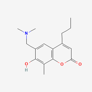 molecular formula C16H21NO3 B5440124 6-[(dimethylamino)methyl]-7-hydroxy-8-methyl-4-propyl-2H-chromen-2-one 