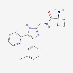 1-amino-N-{[4-(3-fluorophenyl)-5-(2-pyridinyl)-1H-imidazol-2-yl]methyl}cyclobutanecarboxamide hydrochloride