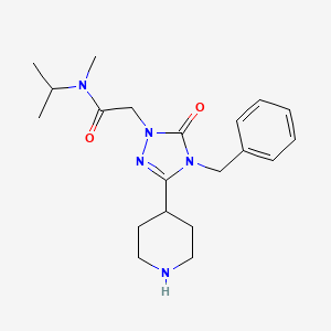 molecular formula C20H29N5O2 B5440145 2-[4-benzyl-5-oxo-3-(4-piperidinyl)-4,5-dihydro-1H-1,2,4-triazol-1-yl]-N-isopropyl-N-methylacetamide hydrochloride 