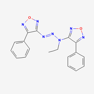 molecular formula C18H15N7O2 B5440151 3-[1-ethyl-3-(4-phenyl-1,2,5-oxadiazol-3-yl)-2-triazen-1-yl]-4-phenyl-1,2,5-oxadiazole 