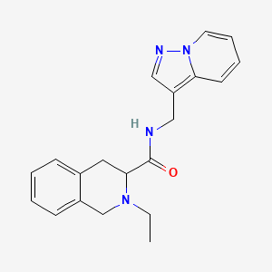 molecular formula C20H22N4O B5440178 2-ethyl-N-(pyrazolo[1,5-a]pyridin-3-ylmethyl)-1,2,3,4-tetrahydroisoquinoline-3-carboxamide 