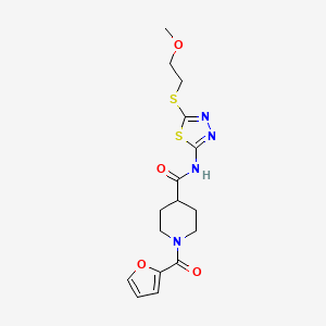 1-(2-furoyl)-N-{5-[(2-methoxyethyl)thio]-1,3,4-thiadiazol-2-yl}piperidine-4-carboxamide