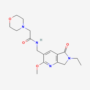 molecular formula C17H24N4O4 B5440196 N-[(6-ethyl-2-methoxy-5-oxo-6,7-dihydro-5H-pyrrolo[3,4-b]pyridin-3-yl)methyl]-2-morpholin-4-ylacetamide 