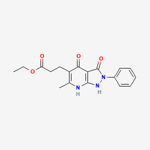 molecular formula C18H19N3O4 B5440209 ethyl 3-(6-methyl-3,4-dioxo-2-phenyl-2,3,4,7-tetrahydro-1H-pyrazolo[3,4-b]pyridin-5-yl)propanoate 