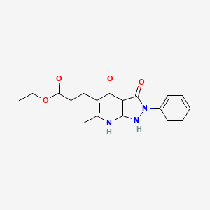 ethyl 3-(6-methyl-3,4-dioxo-2-phenyl-2,3,4,7-tetrahydro-1H-pyrazolo[3,4-b]pyridin-5-yl)propanoate