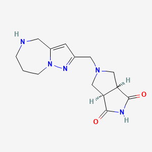 molecular formula C14H19N5O2 B5440225 rel-(3aR,6aS)-5-(5,6,7,8-tetrahydro-4H-pyrazolo[1,5-a][1,4]diazepin-2-ylmethyl)tetrahydropyrrolo[3,4-c]pyrrole-1,3(2H,3aH)-dione dihydrochloride 