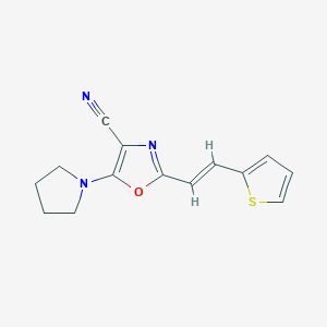 5-(1-pyrrolidinyl)-2-[2-(2-thienyl)vinyl]-1,3-oxazole-4-carbonitrile