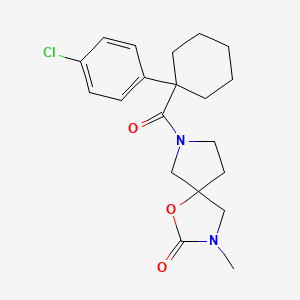 molecular formula C20H25ClN2O3 B5440246 7-{[1-(4-chlorophenyl)cyclohexyl]carbonyl}-3-methyl-1-oxa-3,7-diazaspiro[4.4]nonan-2-one 