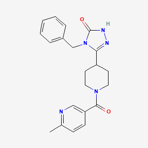 molecular formula C21H23N5O2 B5440272 4-benzyl-5-{1-[(6-methyl-3-pyridinyl)carbonyl]-4-piperidinyl}-2,4-dihydro-3H-1,2,4-triazol-3-one 