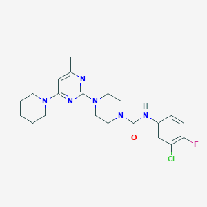 N-(3-chloro-4-fluorophenyl)-4-[4-methyl-6-(1-piperidinyl)-2-pyrimidinyl]-1-piperazinecarboxamide