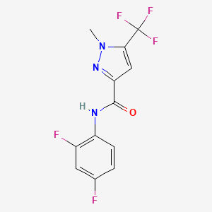 molecular formula C12H8F5N3O B5440302 N-(2,4-difluorophenyl)-1-methyl-5-(trifluoromethyl)-1H-pyrazole-3-carboxamide 