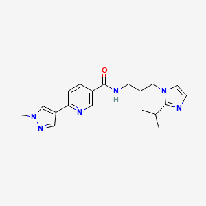 molecular formula C19H24N6O B5440328 N-[3-(2-isopropyl-1H-imidazol-1-yl)propyl]-6-(1-methyl-1H-pyrazol-4-yl)nicotinamide 