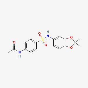 molecular formula C17H18N2O5S B5440344 N-(4-{[(2,2-dimethyl-1,3-benzodioxol-5-yl)amino]sulfonyl}phenyl)acetamide 