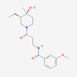 N-{3-[(3S*,4R*)-3-ethyl-4-hydroxy-4-methylpiperidin-1-yl]-3-oxopropyl}-3-methoxybenzamide