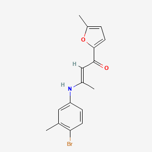 molecular formula C16H16BrNO2 B5440357 3-[(4-bromo-3-methylphenyl)amino]-1-(5-methyl-2-furyl)-2-buten-1-one 