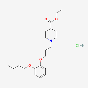 molecular formula C21H34ClNO4 B5440363 ethyl 1-[3-(2-butoxyphenoxy)propyl]-4-piperidinecarboxylate hydrochloride 