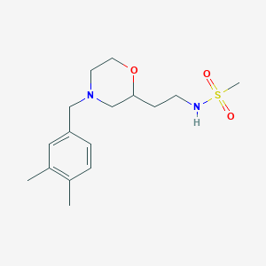 molecular formula C16H26N2O3S B5440370 N-{2-[4-(3,4-dimethylbenzyl)morpholin-2-yl]ethyl}methanesulfonamide 