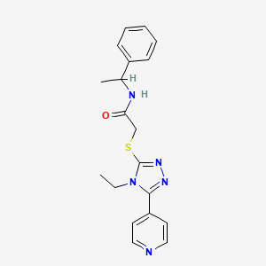 2-{[4-ethyl-5-(4-pyridinyl)-4H-1,2,4-triazol-3-yl]thio}-N-(1-phenylethyl)acetamide