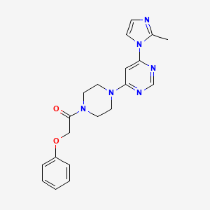 molecular formula C20H22N6O2 B5440411 4-(2-methyl-1H-imidazol-1-yl)-6-[4-(phenoxyacetyl)-1-piperazinyl]pyrimidine 