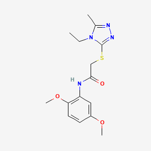 molecular formula C15H20N4O3S B5440425 N-(2,5-dimethoxyphenyl)-2-[(4-ethyl-5-methyl-4H-1,2,4-triazol-3-yl)thio]acetamide 