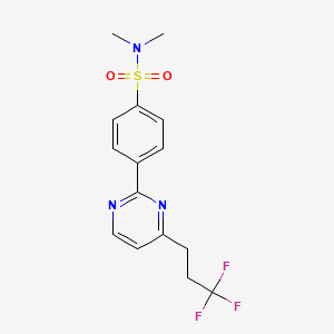 molecular formula C15H16F3N3O2S B5440434 N,N-dimethyl-4-[4-(3,3,3-trifluoropropyl)pyrimidin-2-yl]benzenesulfonamide 