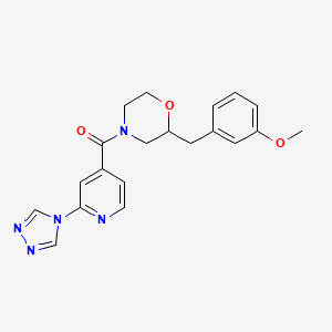 molecular formula C20H21N5O3 B5440442 2-(3-methoxybenzyl)-4-[2-(4H-1,2,4-triazol-4-yl)isonicotinoyl]morpholine 