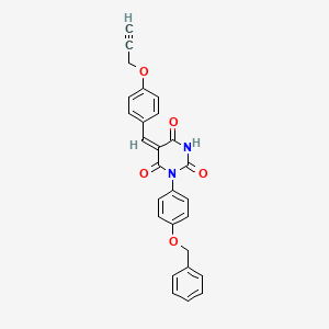 1-[4-(benzyloxy)phenyl]-5-[4-(2-propyn-1-yloxy)benzylidene]-2,4,6(1H,3H,5H)-pyrimidinetrione