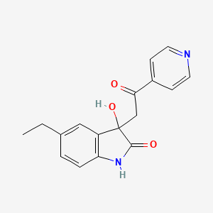 5-ethyl-3-hydroxy-3-[2-oxo-2-(4-pyridinyl)ethyl]-1,3-dihydro-2H-indol-2-one