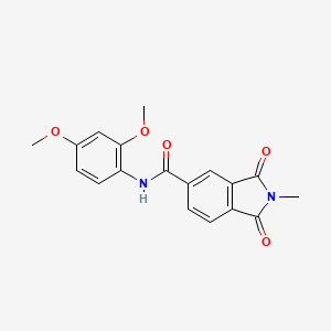 molecular formula C18H16N2O5 B5440462 N-(2,4-dimethoxyphenyl)-2-methyl-1,3-dioxo-5-isoindolinecarboxamide 