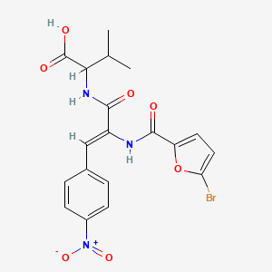 molecular formula C19H18BrN3O7 B5440480 N-[2-[(5-bromo-2-furoyl)amino]-3-(4-nitrophenyl)acryloyl]valine 