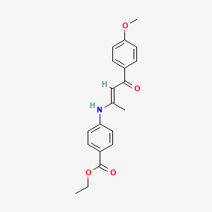 ethyl 4-{[3-(4-methoxyphenyl)-1-methyl-3-oxo-1-propen-1-yl]amino}benzoate