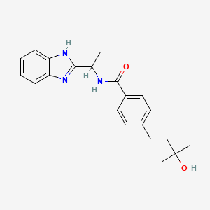 molecular formula C21H25N3O2 B5440499 N-[1-(1H-benzimidazol-2-yl)ethyl]-4-(3-hydroxy-3-methylbutyl)benzamide 