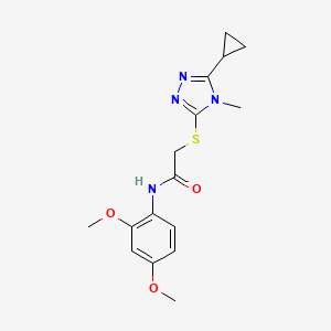 molecular formula C16H20N4O3S B5440512 2-[(5-cyclopropyl-4-methyl-4H-1,2,4-triazol-3-yl)thio]-N-(2,4-dimethoxyphenyl)acetamide 