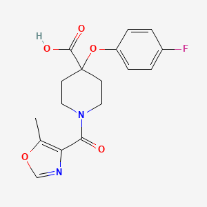molecular formula C17H17FN2O5 B5440519 4-(4-fluorophenoxy)-1-[(5-methyl-1,3-oxazol-4-yl)carbonyl]piperidine-4-carboxylic acid 