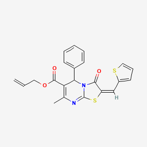 molecular formula C22H18N2O3S2 B5440532 allyl 7-methyl-3-oxo-5-phenyl-2-(2-thienylmethylene)-2,3-dihydro-5H-[1,3]thiazolo[3,2-a]pyrimidine-6-carboxylate 