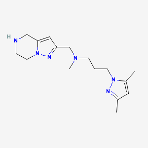 molecular formula C16H26N6 B5440549 [3-(3,5-dimethyl-1H-pyrazol-1-yl)propyl]methyl(4,5,6,7-tetrahydropyrazolo[1,5-a]pyrazin-2-ylmethyl)amine dihydrochloride 
