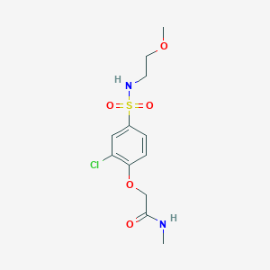 molecular formula C12H17ClN2O5S B5440554 2-(2-chloro-4-{[(2-methoxyethyl)amino]sulfonyl}phenoxy)-N-methylacetamide 