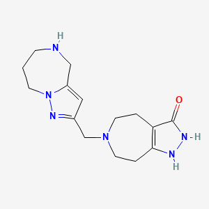 molecular formula C15H22N6O B5440559 6-(5,6,7,8-tetrahydro-4H-pyrazolo[1,5-a][1,4]diazepin-2-ylmethyl)-1,4,5,6,7,8-hexahydropyrazolo[3,4-d]azepin-3(2H)-one dihydrochloride 