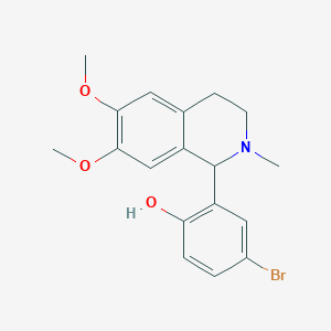 molecular formula C18H20BrNO3 B5440566 4-bromo-2-(6,7-dimethoxy-2-methyl-1,2,3,4-tetrahydro-1-isoquinolinyl)phenol 